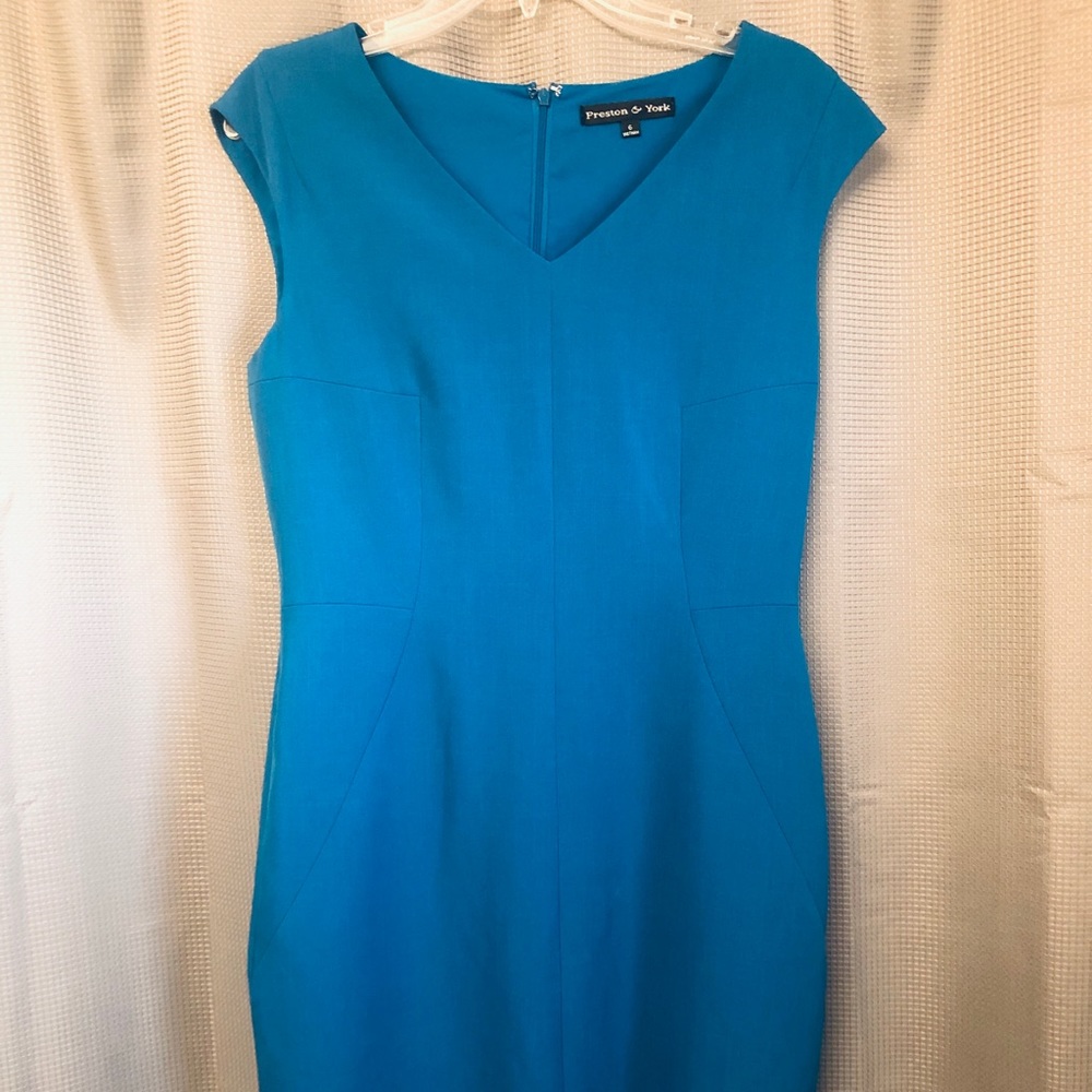 Royal blue midi business casual dress